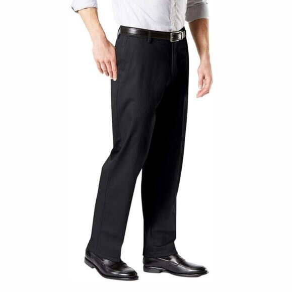 Dockers Mens Signature Khaki Classic Fit Size 34 Lux Cotton Stretch Flex Comfort - Picture 4 of 8